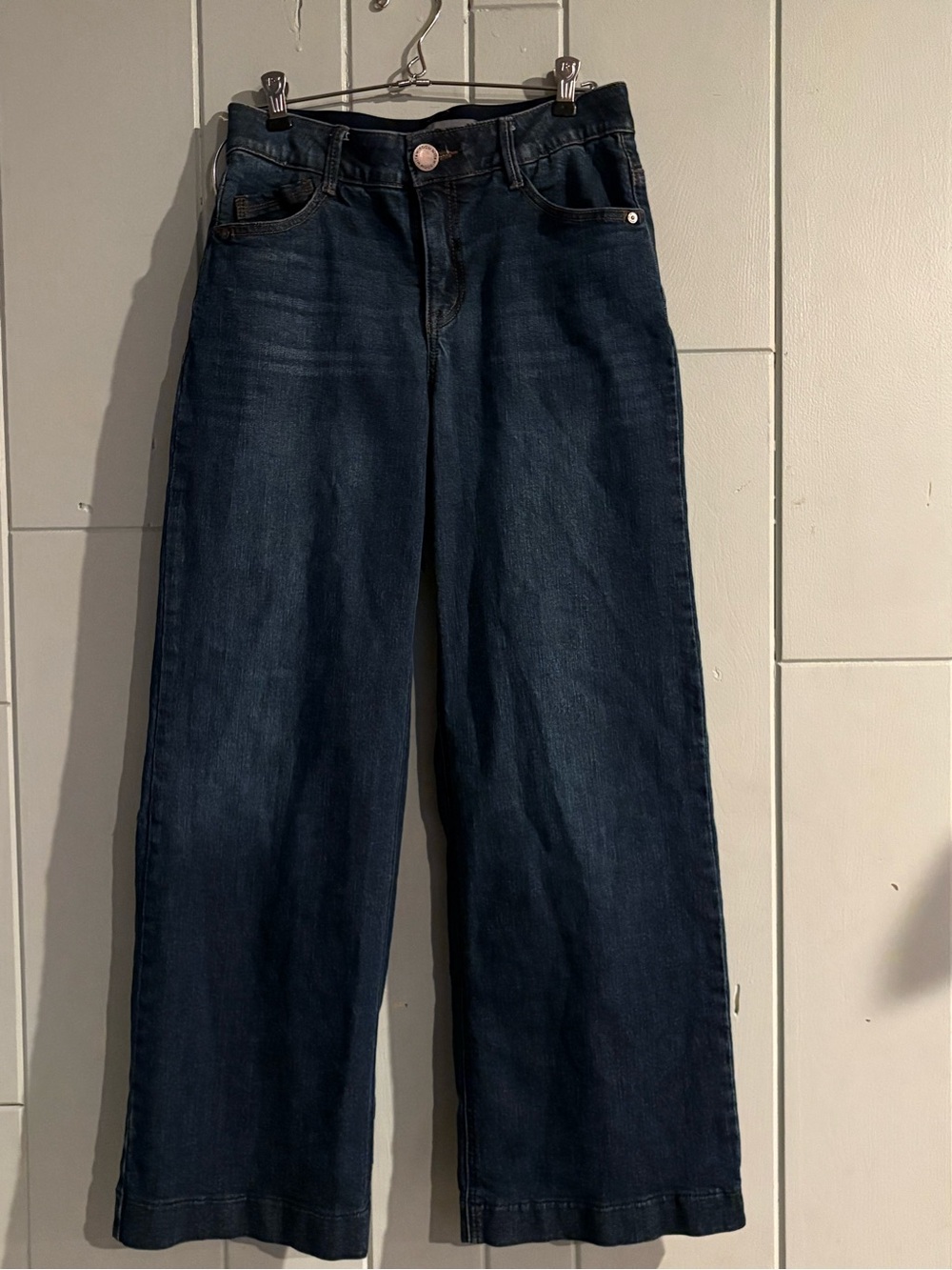 Wit & Wisdom Wide Leg Jeans Size 2 Petite Dark Wash High Rise Denim